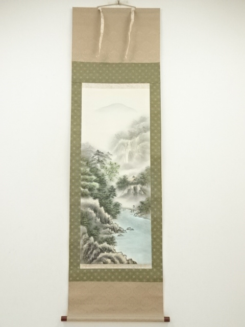 道具 ] - 道具 加藤進筆 彩色山水 肉筆絹本掛軸（共箱） | ネット